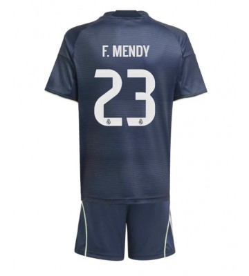 Real Madrid Ferland Mendy #23 Bortaställ Barn 2025-26 Kortärmad (+ Korta byxor)